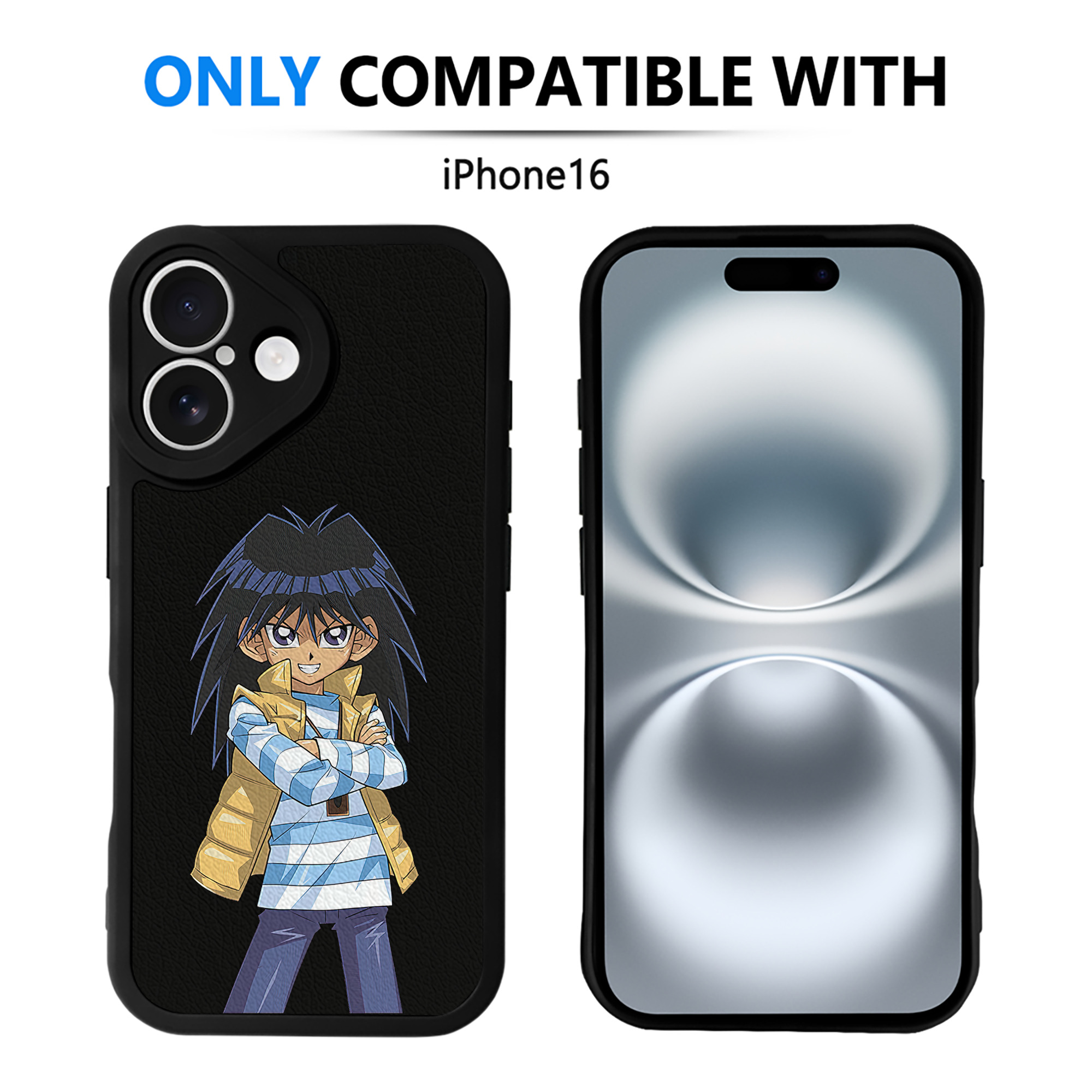 （画像用） 遊☆戯☆王 Yu-Gi-Oh! 【iPhone 16シリーズ対応】シリコンスマホケース（レザー調） 材質：シリコン